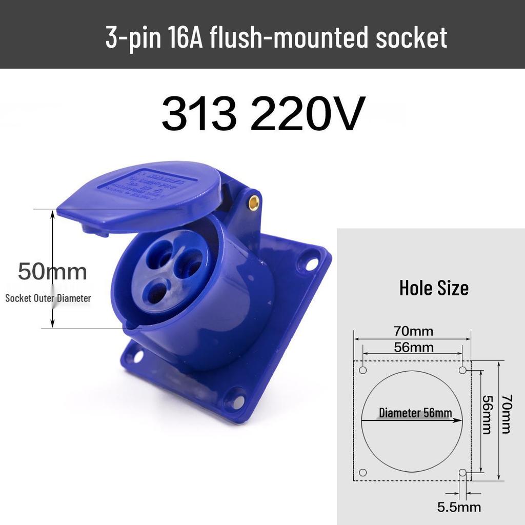 Wasserdichter explosionsgeschützter Luftfahrtstecker und -buchse | Dreiphasig, 3-adrig/4-adrig, 5-polig, 16A/32A Stecker