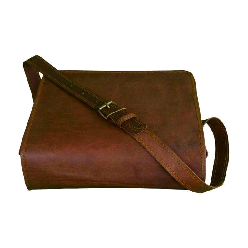 Vintage Leather Briefcase Work Bag Shoulder Bag UNI BAG Messenger New