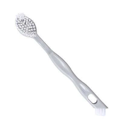 Dual Head Shoe Brush Handle Cleaning Brush Soft Hanging Hole Plastic Comfortable Grip Shoe Scruber
