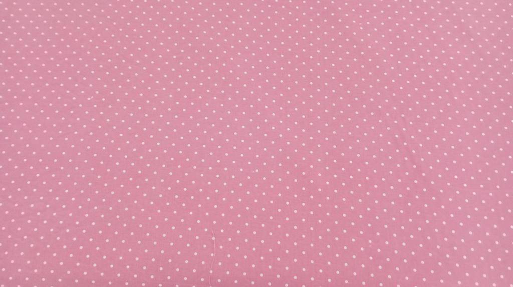 White Polka Dot Canvas On Pink Background Width 280 Cm for Home Textiles.  Each Unit Is One Meter of Fabric. They Will Always Be Sent Continuously.