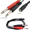3.5mm Female Jack to 2x6.35mm Male Adapter Cable 3.5 to 6.35 mm TRS Mono Male Audio Aux Socket Converter Cord Wire