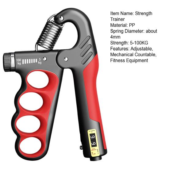 Grip Strength Trainer 5-100KG Adjustable Mechanical Countable Men Women Forearm Exerciser Hand Grip Power Strengthener Developer Fitness Equipment