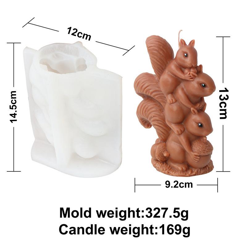 3D Cute Stacked monkey candle silicone mold lovely animalcake chocolate silicone mold rabbit tortoise bear resin silicone mold