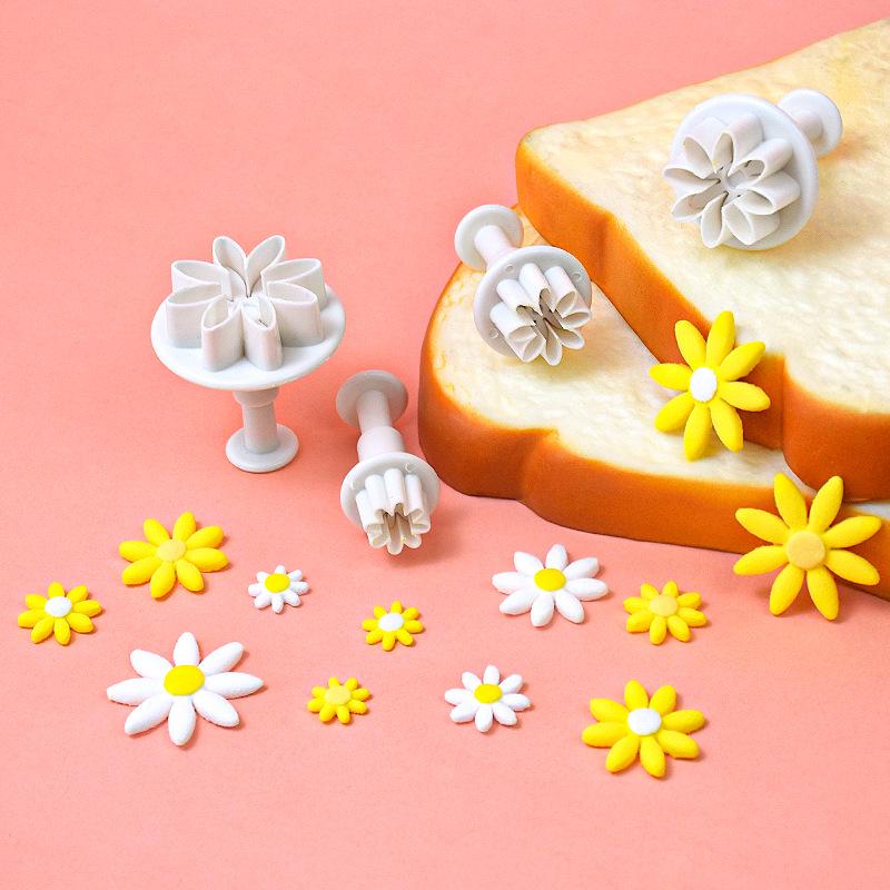 Chrysanthemum Spring Embossing Fondant & Biscuit Mold Set (4PCS) - DIY Baking Tools
