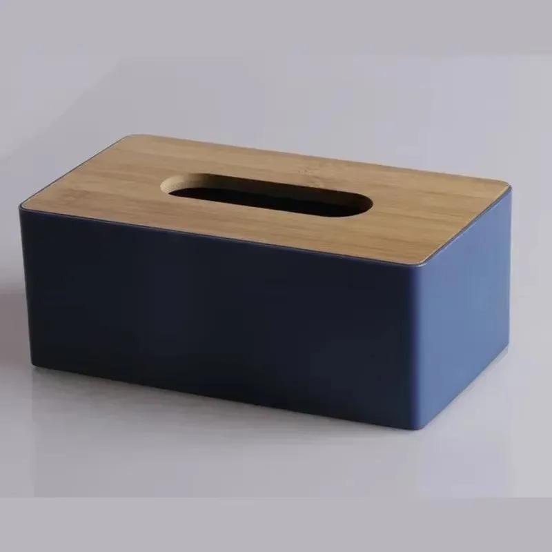 Creative Rectangular Tissue Box Hotels Guesthouses High-end Wooden Cover Paper Box Home Multifu Mobile Phone Storage Paper Boxs