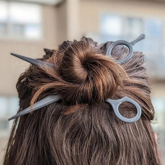 2 ks Francouzský styl Vlasová sponka ve tvaru nůžek Kovová vlasová tyčinka Vintage vlasové sponky Unikátní styl Doplňky do drdolu