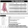 Women's Printed Trousers Elastic Belt Wide Leg High Waist Long Culottes