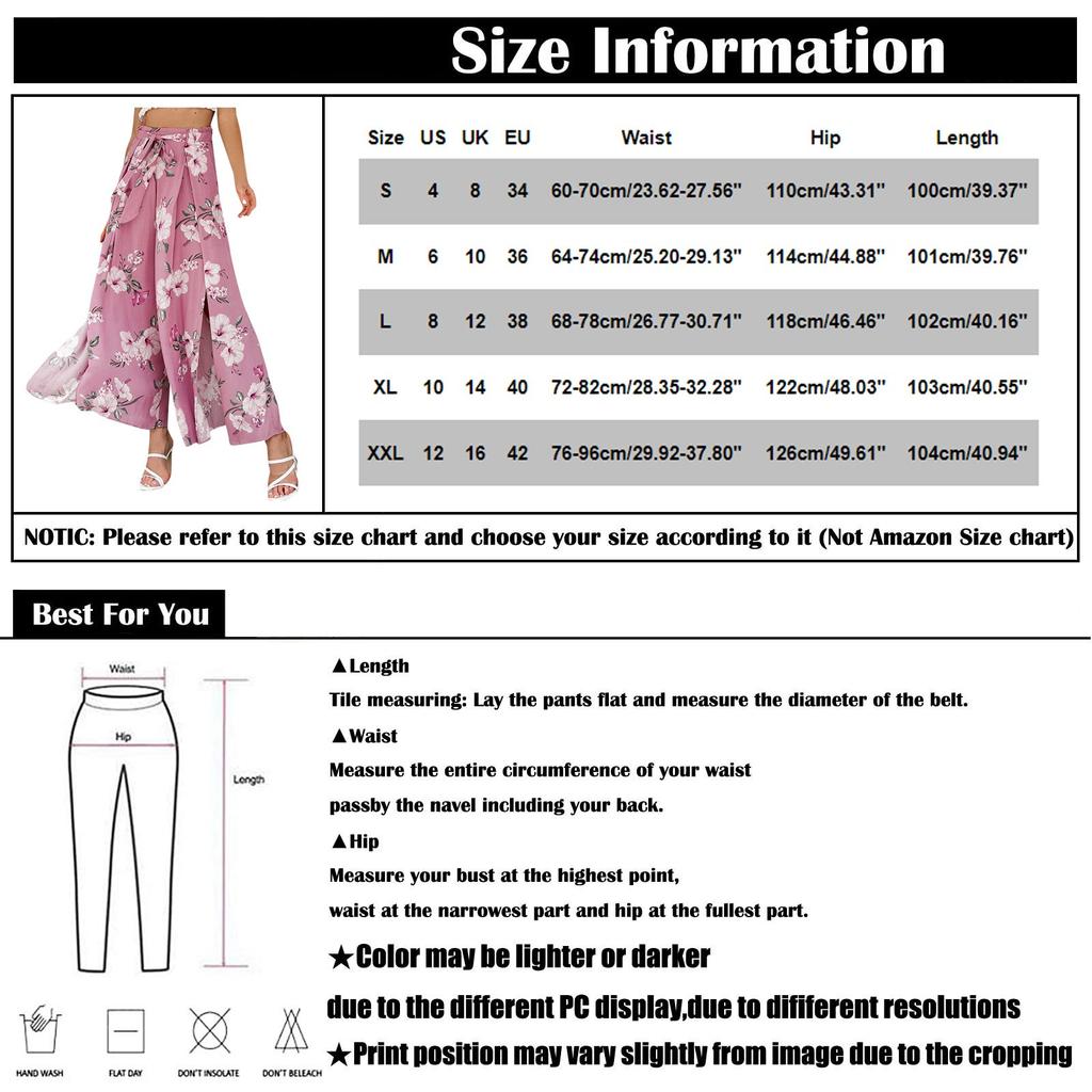 Dámské kalhoty s potiskem Elastický pás Široká noha Vysoký Pas Dlouhé Culottes