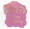 Inkdotpot Real Gold Foil Bracket Shape Paper Hang Tags Happy Birthday Favor Tags Pack Of