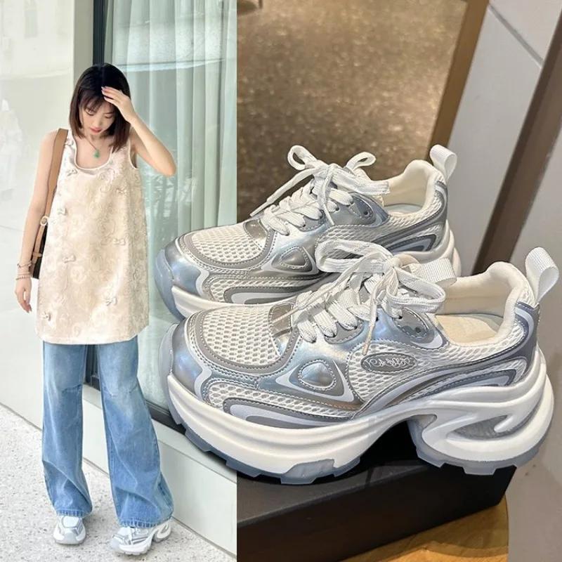 Women's New Fashion Platform Shoes Female Autumn  New Breathable Outdoor chunky sneakers Lightweight Casual Tennis Shoes