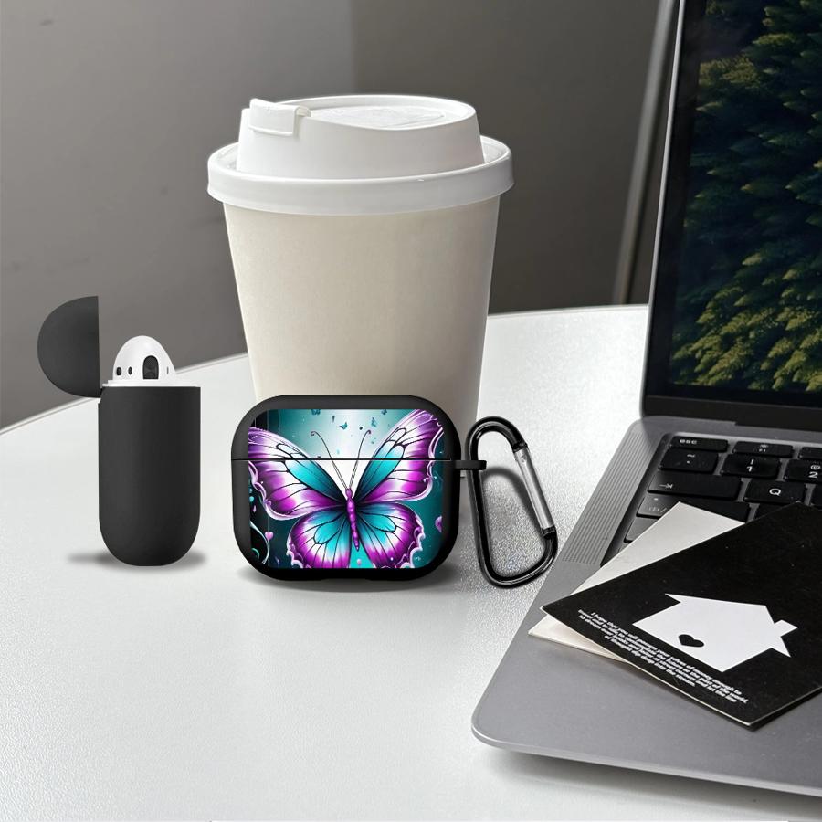 Case For Airpods Pro2 2 3 1 Pro3 Pro 4 Earphone Cases Cover Blue-green Butterfly