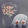 20pcs/set Women U-shaped Hair Fork Pin Crystal Rose Flower Hairclips Rhinestone Hair Stick Wedding Bridal Jewelry Headwear Gift
