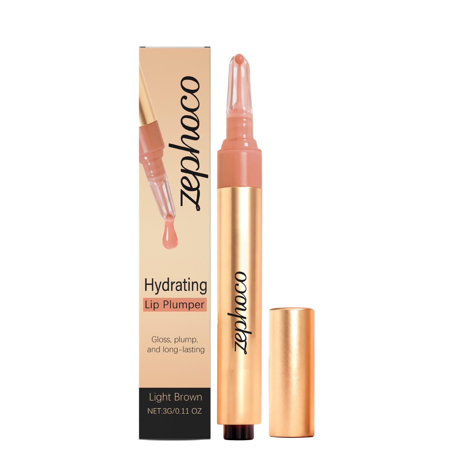 

Zephoco Light Brown Long-Lasting Matte Lip Liner: Smooth, Hydrating, Easy Application, Soft Focus Finish.