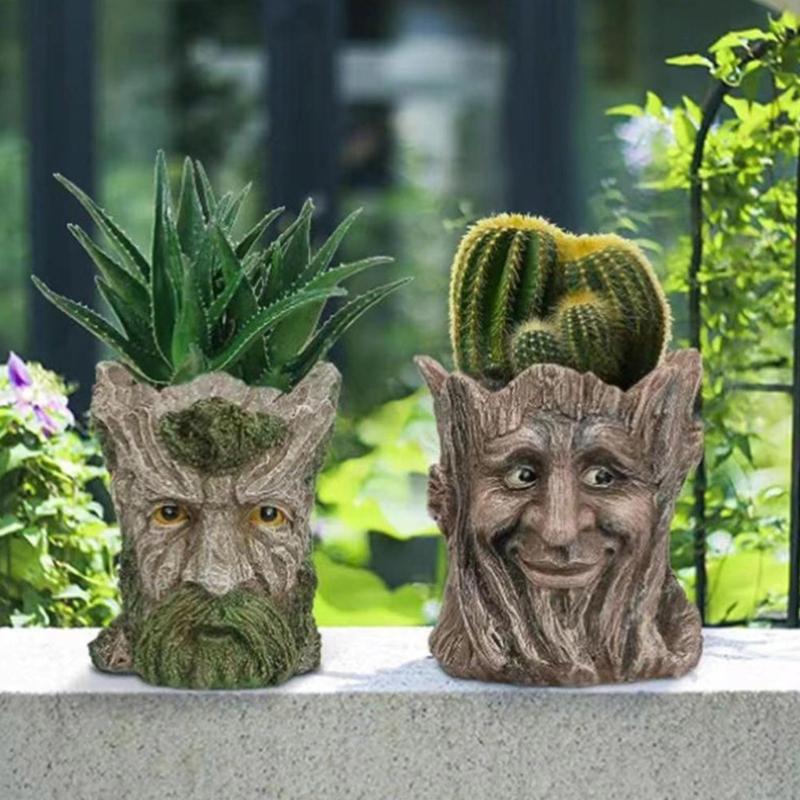 Sukkulenten-Pflanzgefäße Silikonform Alte Mann Gesichtsform Gussformen Pflanzgefäßformen Stifthalter Bastelform zum Basteln