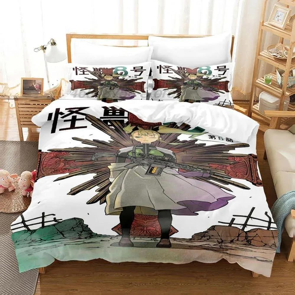 Kaiju No. 8 Beding Set Single Twin Ful Quen King-Sized Dimensionsd Dimensions Bed Linen Set Adult People Kid Bedrom Duvet cover Sets 3D Print Anime