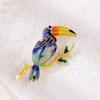 Blue Hao Korean Style Simple Fashion Enamel Parrot Brooch