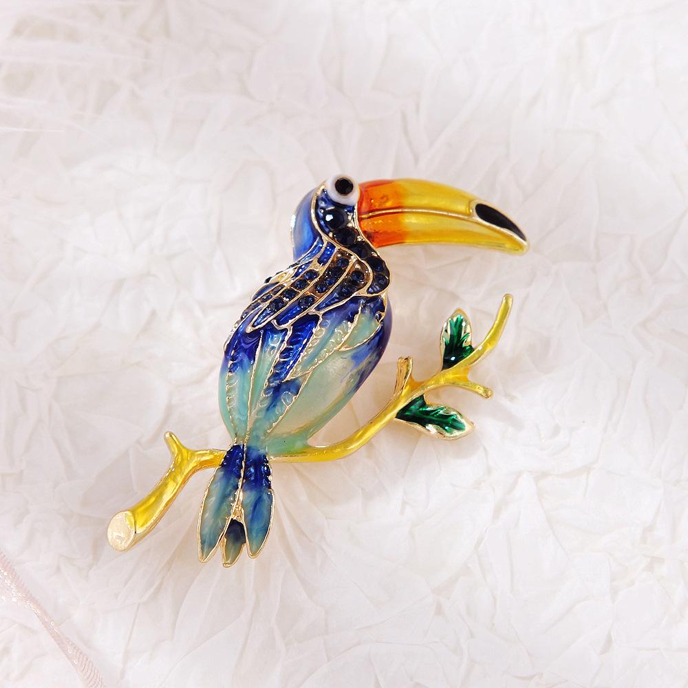 Blue Hao Korean Style Simple Fashion Enamel Parrot Brooch