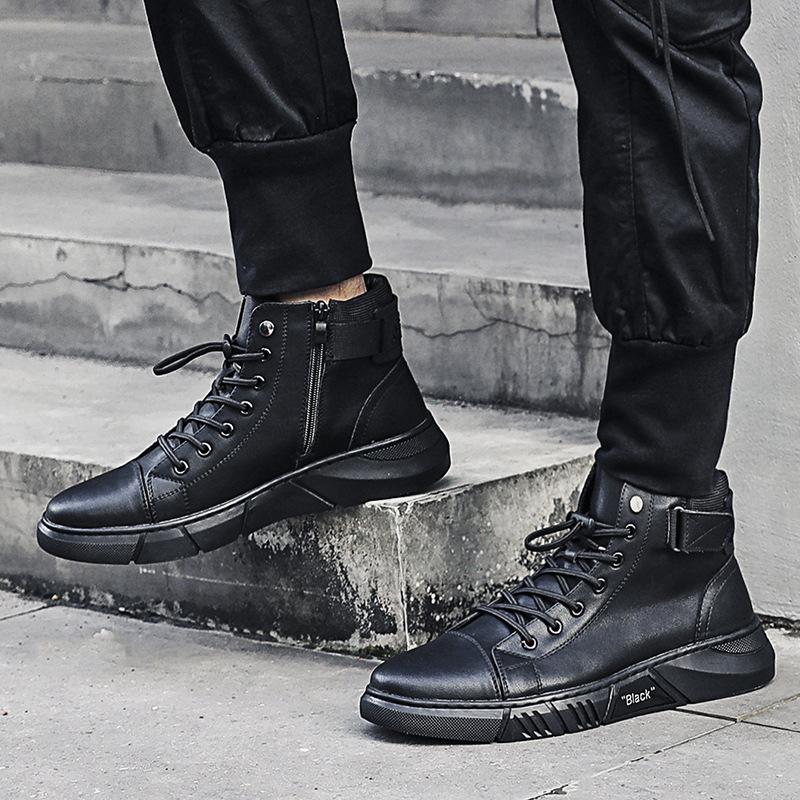 Warme Baumwollschuhe Herrenstiefel 2025 Winter neu hochgeschnittene Herrenschuhe Reißverschluss Martin-Stiefel Herren Samtlederstiefel Tide 8520