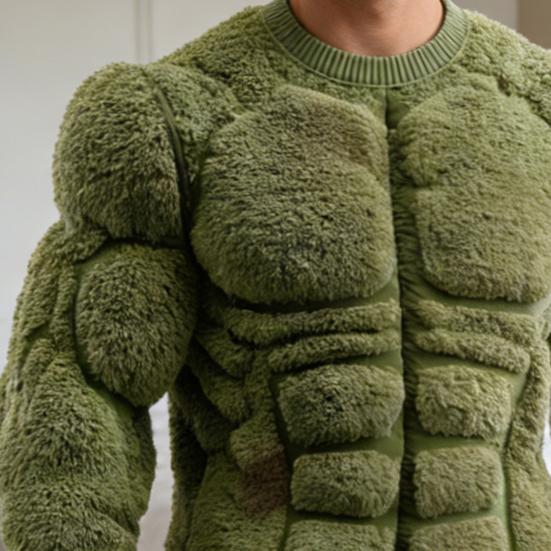 Fleece Mikiny s kulatým výstřihem pro Muže Ženy Oversized Dlouhý Rukáv Top Vtipný 3D Digitální Potisk Podzimní Zimní Oblečení
