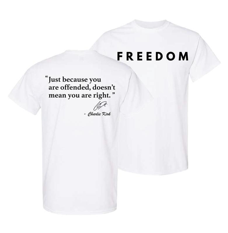 T-shirt Hommage à Charlie Kirk – Minimaliste Devant avec Graphique Mémorial Ba