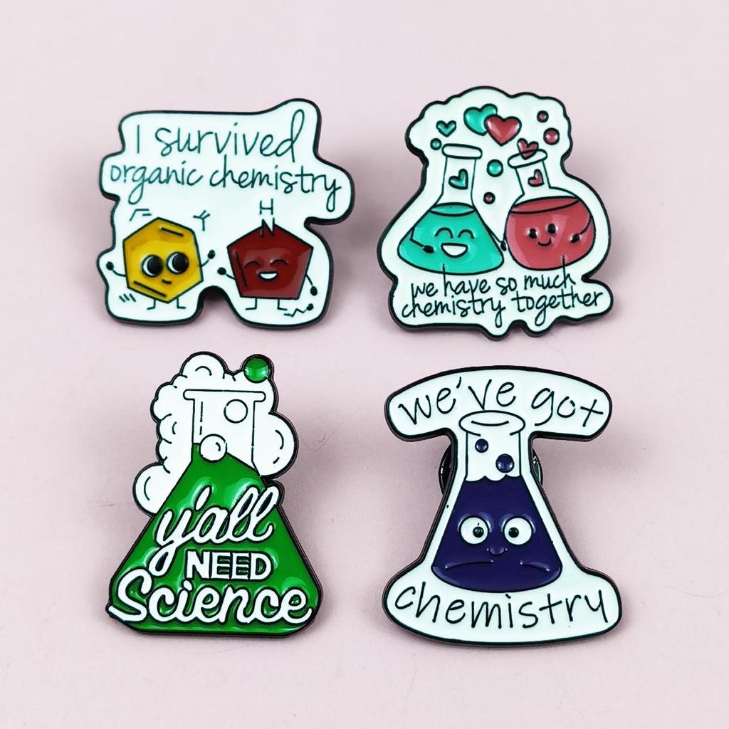 Cute Atom Cartoon Brooch: Drip Oil Alloy Badge for Student Backpacks, Jewelry, and Accessories