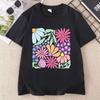 Trendy Boho Floral T-Shirt Women Flower Graphic Tshirt Cute Spring Garden Botanical Top Summer Women's Round Neck Printed