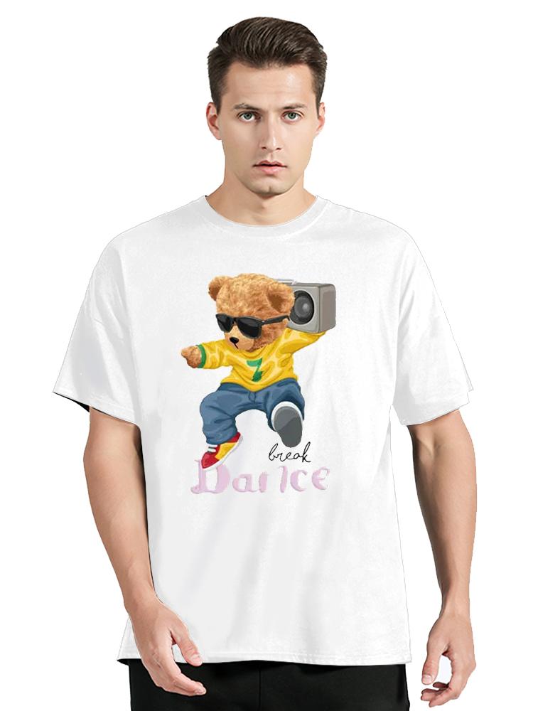 Cool Bear In Rocker Style With Electric Guitar TShirt Hip Hop Rock Cotton Tops Tees Mens Clothing Oversized Tshirt