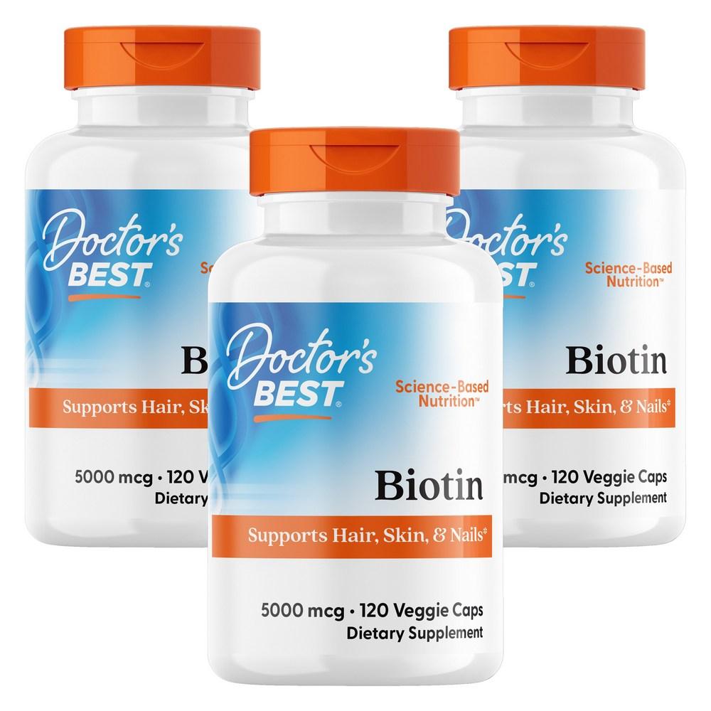 Doctors Biotin 5000mcg Veggie Capsules 120 Tablets 3 Pcs