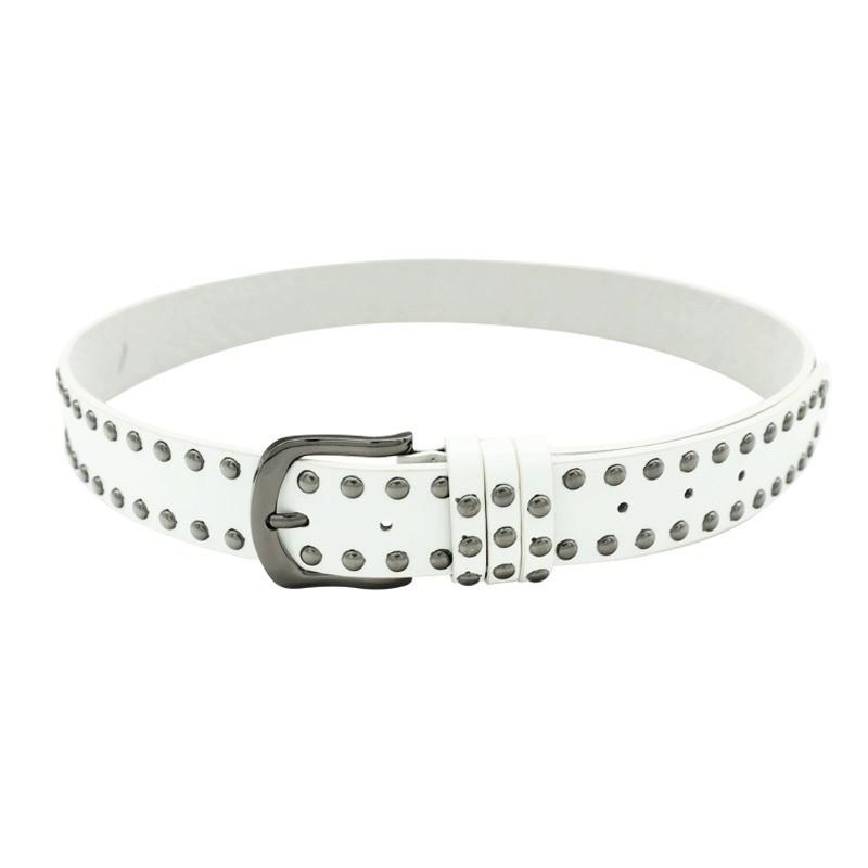 Western Punk Style Pu Leather Belt For Women Jeans Fashion With Rivet Decor