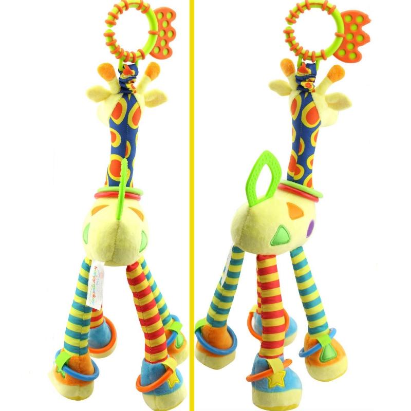 Soft Giraffe Handbells Rattles Plush Infant Baby Development Handle Toys WIth Teether Baby Toy For Newborn Gifts