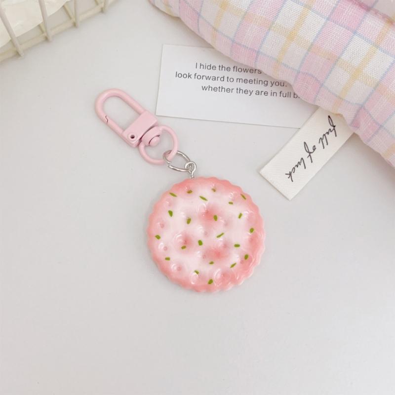 Delicious Looking Biscuit Keychain Jewelry Style Decoration Safe Material Key Rings Pendant Multiple Styles Gift