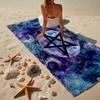 Pentagramm und Mond Kunstwerk Strandtuch, Superweiche Mikrofaser, Geschenk für Sie/Ihn, Geburtstag, für Pool, Strand, Reisen, Heimdeko Fan-Geschenke
