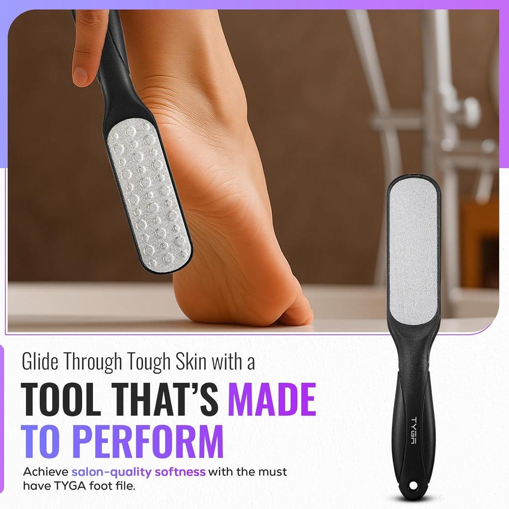 1/2pcs 304 Stainless Steel Foot File, Double Sided Callus Remover, Professional Pedicure Tool for Dead Skin & Hard Callus