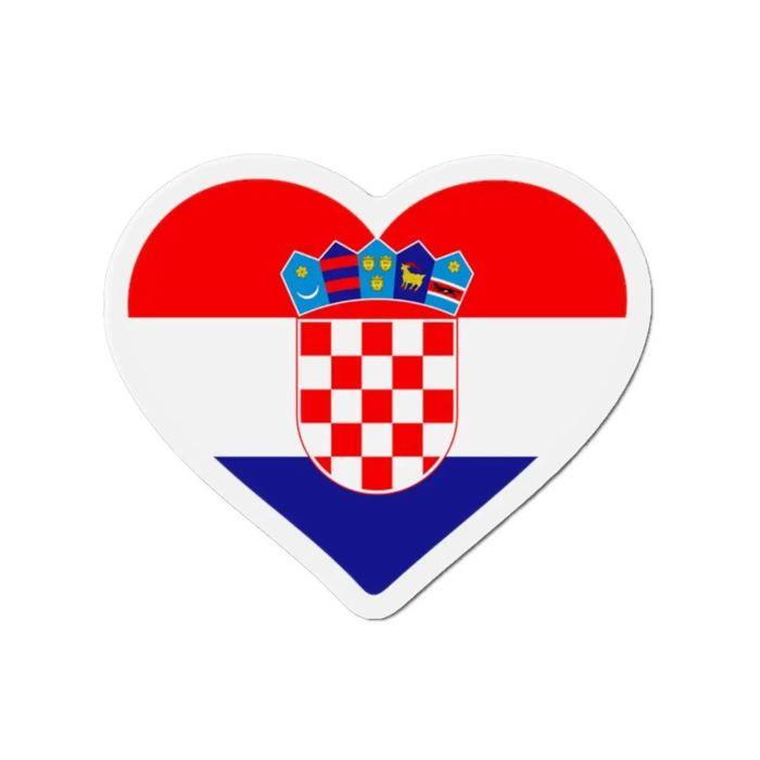 Aimant Coeur Drapeau Croatie - Multicolore - 7 cm - 50 pièces - Résine synthétique - Mixte