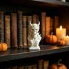 Spooky Theme Room Decoration 3D Printed Demon Skull Bust Statue, Gothic Horned Skeleton Personalized Gift for Him Figurine, Mini Desktop Ornament