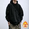 Velvet Thickened Sweatshirt for Men In Autumn Winter Trendy Retro Loose Versatile Hooded Pullover Casual