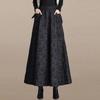 National Style Floating Jacquard Wide-leg Pants Women's Autumn and Winter Plus Size Slim Elastic Waist Umbrella Culottes Casual Boots Pants