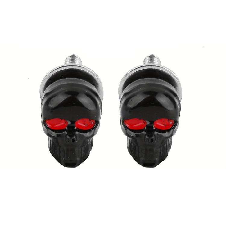 Totenkopf Kennzeichenschrauben für Auto Motorrad Kunststoffkörper und Edelstahlschraube 1/4'' Befestigungskappe Schraube