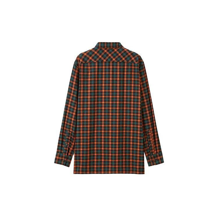 UNIQLO x JW Anderson Flannel Check Long Sleeve Shirt Men shirts Orange-Red 431731-26