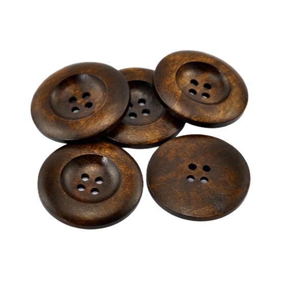 20Pcs 35mm Round 4 Holes Wooden Buttons DIY Sewing Knitting Clothes