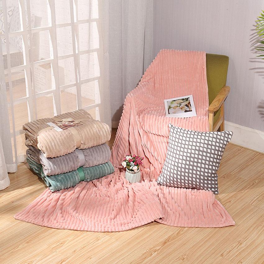 Nordic Fluffy Blanket Portable Thick Flannel Soft Solid Color Heated Throw Blankets Summer Sofa Nap Quilt For Travel Home Office