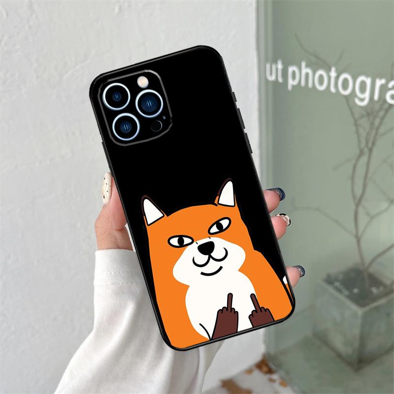 Anime Funny Fox Silicone Soft Case For iPhone 17 Air 11 14 15 16 Pro Max 13 12 Mini 16 Plus 16e Back Cover
