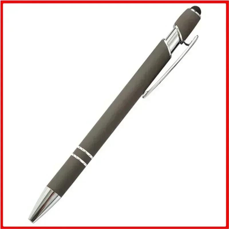 

200 Pcs Light - Metal Capacitive Universal Touch Screen Stylus Ballpoint Pen Writing Stationery Office Gifts Free custom Logo темно-сірий