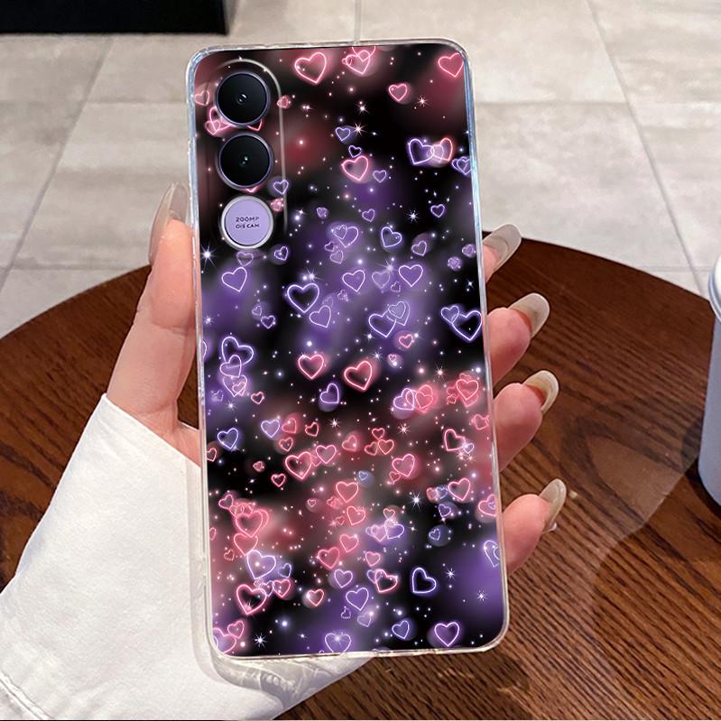 For Vivo V70 FE 5G Case V2550 Clear Luxury Cute Love Heart Rabbit Funny TPU Soft Silicone Phone Case For Vivo V70FE Back Cover