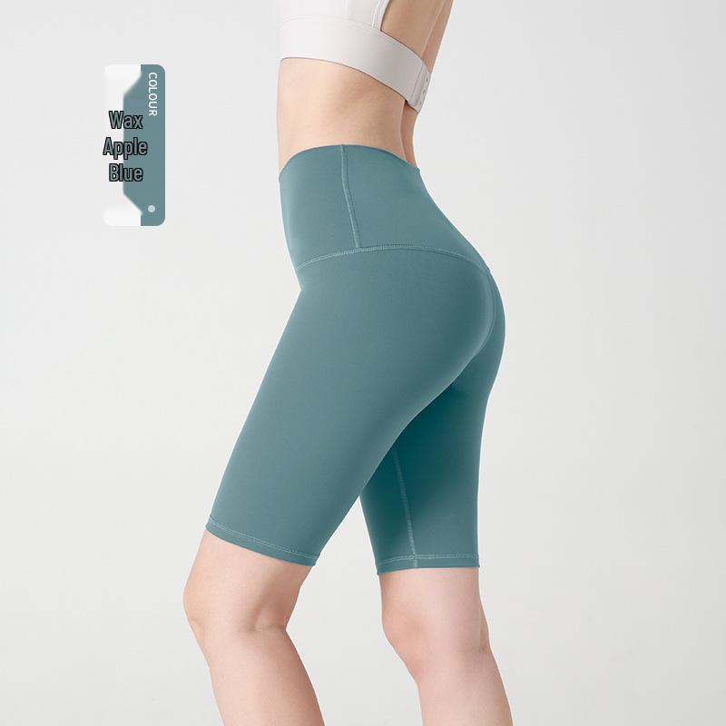 Women's High-Waist Nude Yoga Shorts - Seamless, Summer-Fit, Hip-Lifting Design