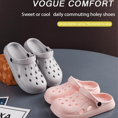 2024 Summer Women's/Men's Trendy Non-Slip Soft-Sole Closed-Toe Sandals for Outdoor Wear - Thick-Sole Beach Slippers