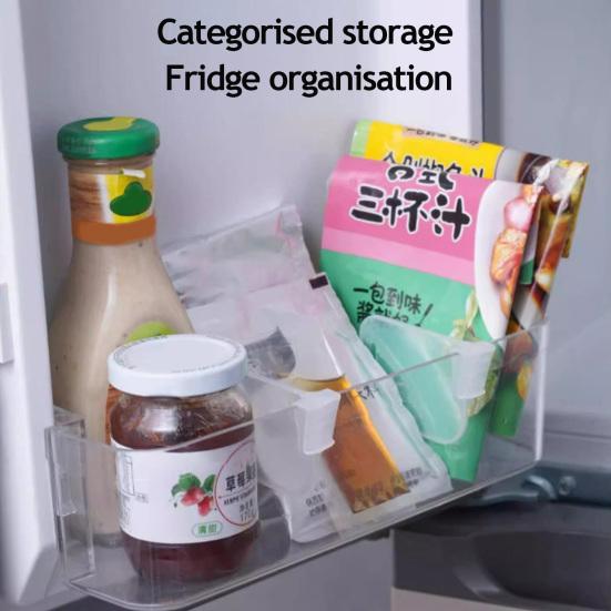 Přihrádka do dveří lednice Průhledný design Snadná instalace zacvaknutím PP plast Nastavitelná přepážka Flexibilní organizér úložiště
