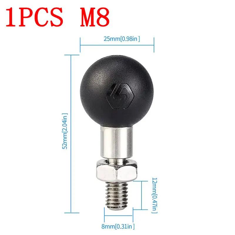 M8/M10 Screw Motorcycle Handlebar Mount Rearview Mirror Ball Head Clamp Base Stainless Steel Phone Holder Handlebar Bolt Bracket