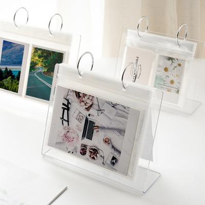 Piccolo album fotografico da tavolo da 3-6 pollici Mini libro fotografico pieghevole in acrilico Espositore per foto Espositore per foto da tavolo da 34/68 tasche