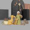 Willow Hand Tree Painted Sculpted Figures Shepherd Stable Animals Ornaments Toy